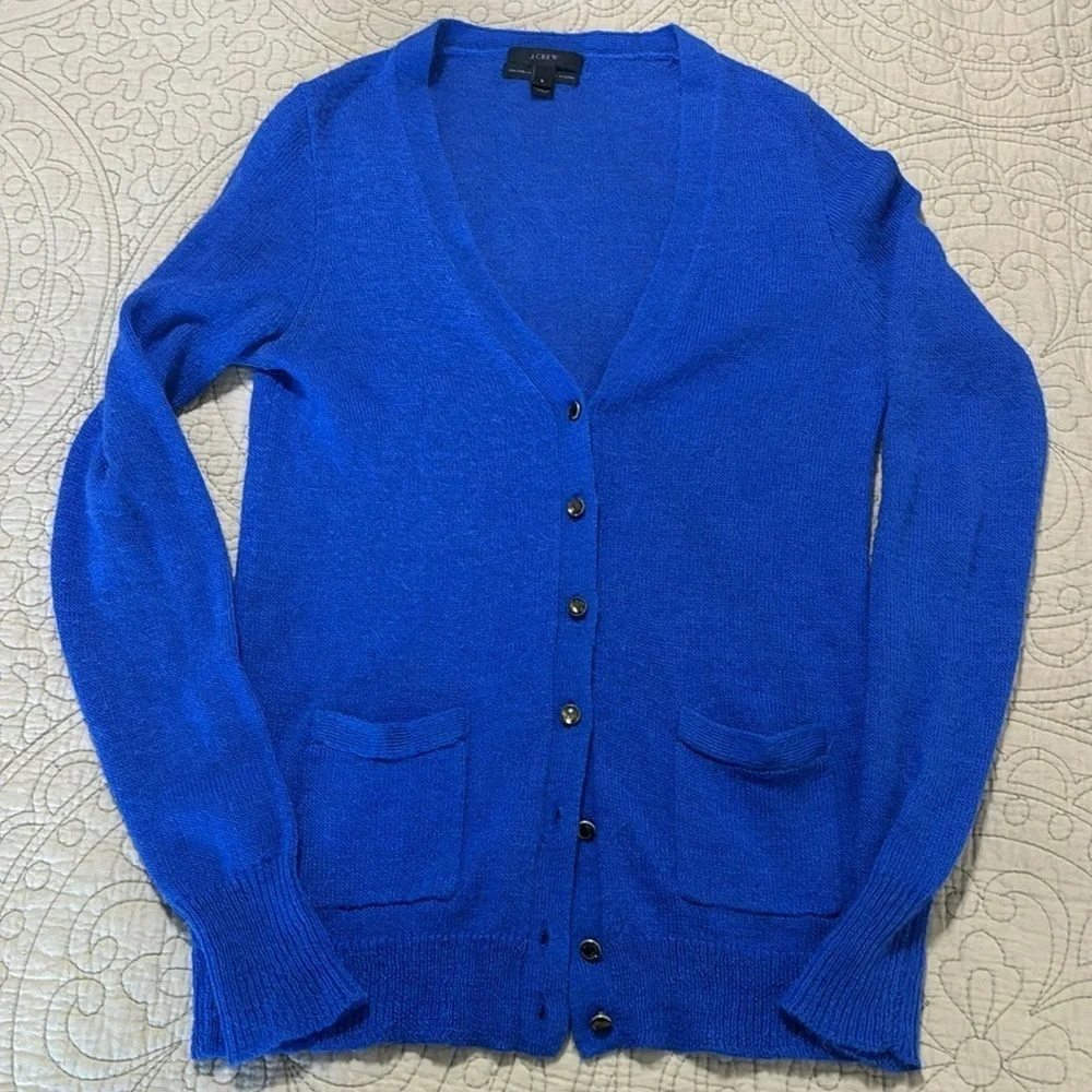 J Crew Twee Italian Spun Alpaca Blend Blue Cardigan‎